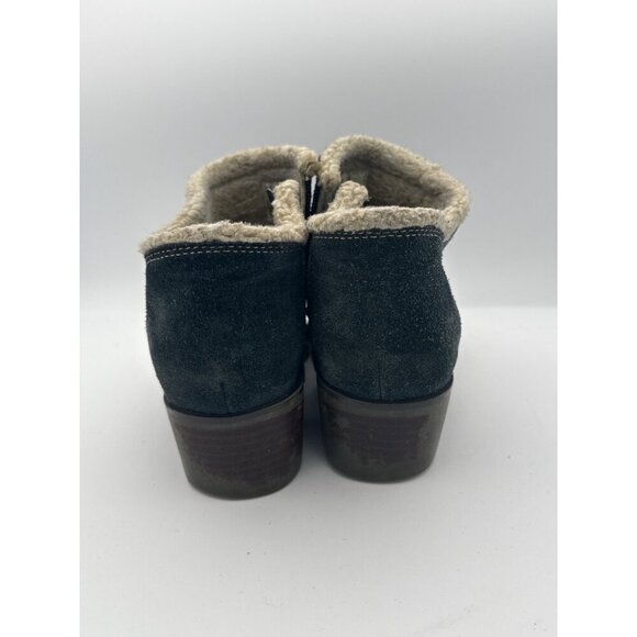 Sporto Womens Leather & Suede Ankle Boots With Faux Fur Lining 7.5W Blue - Picture 3 of 8
